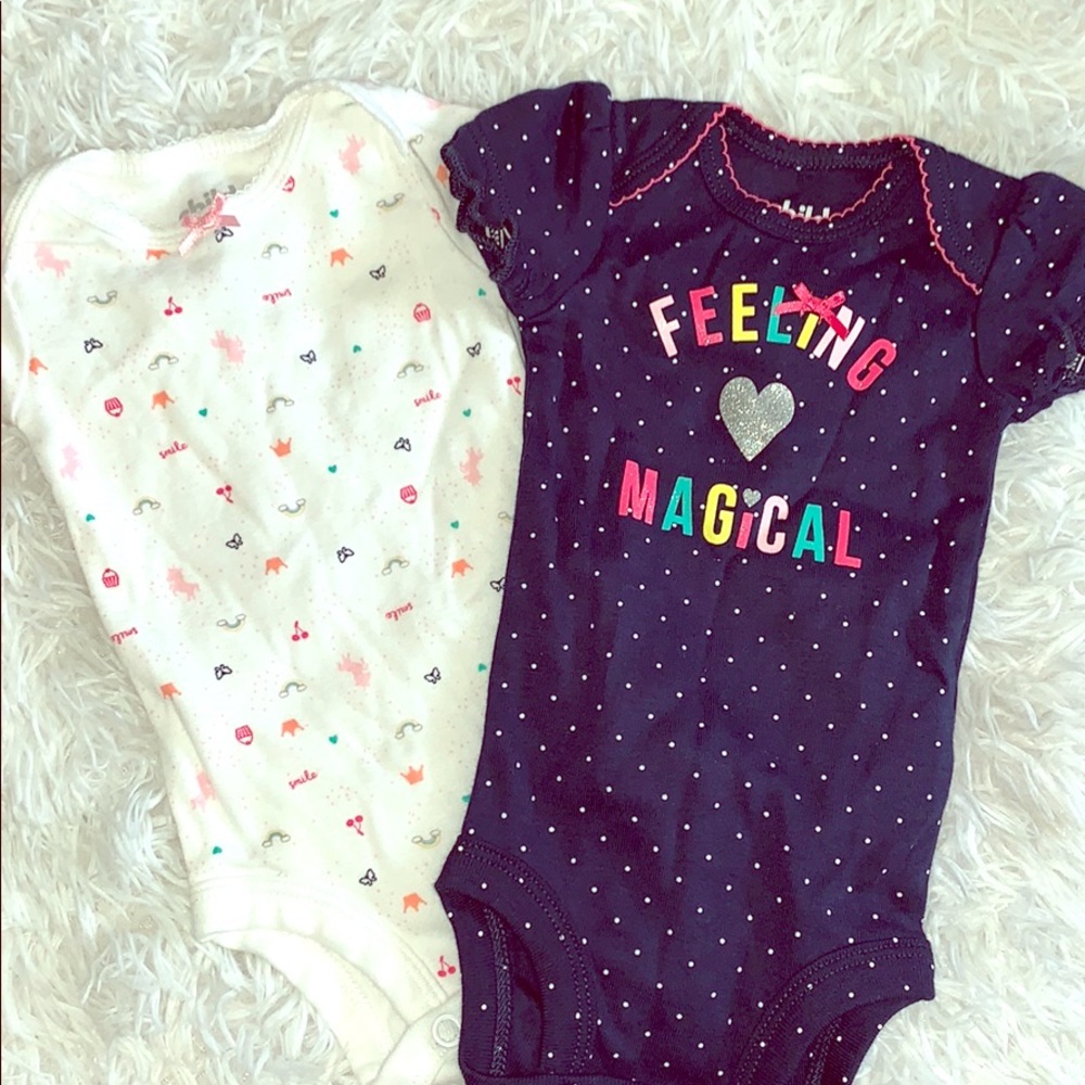 (2) Carter’s Baby Girl Newborn Onesies